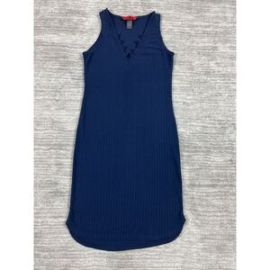 Hot‎ Kiss Dress Juniors Medium Blue Tank Top Short V-Neck Sleeveless